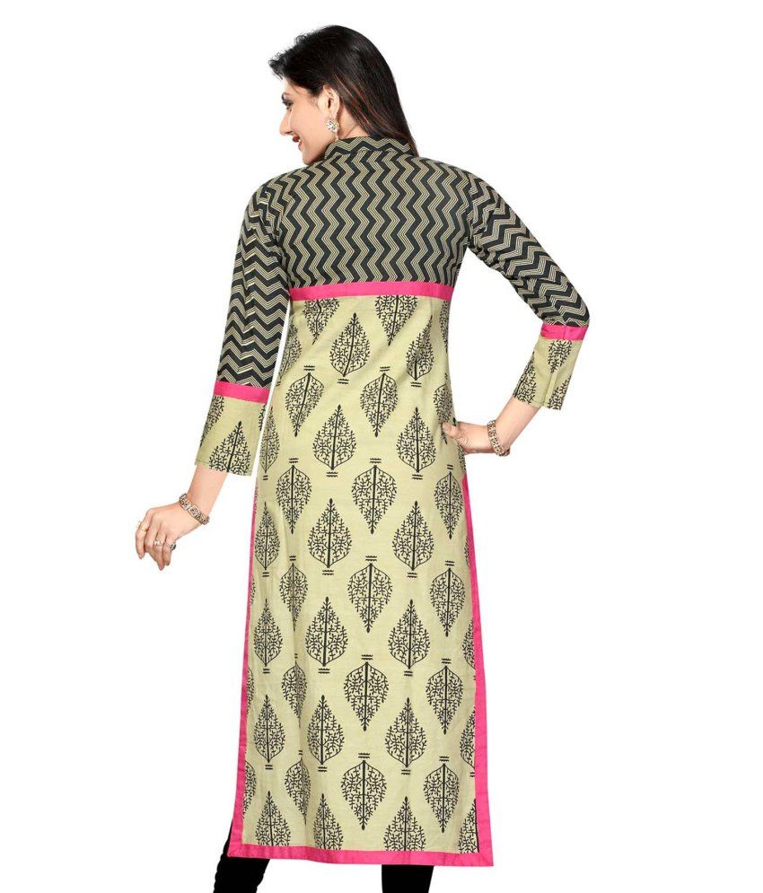 Designer Kurtis Beige Cotton Printed Kurti Buy Designer Kurtis