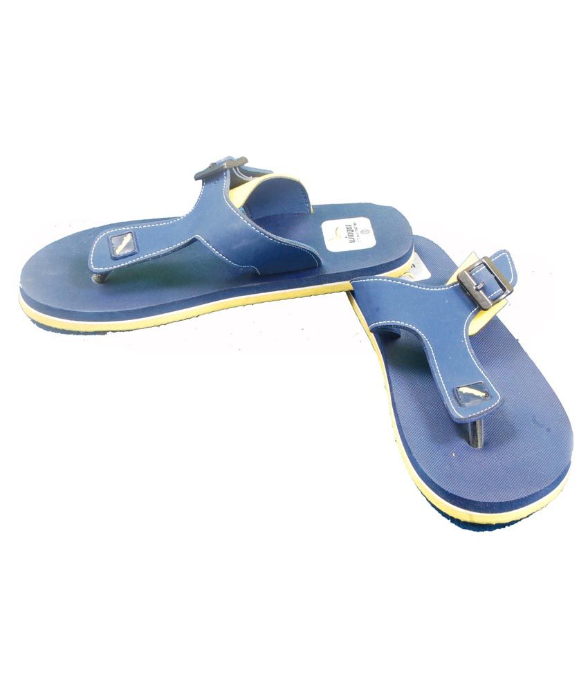 Buy Winger Blue Synthetic Slippers 
