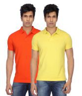 Concepts Multicolor Cotton Blend Half Sleeve Basics Polo T-Shirts - Pack Of 2