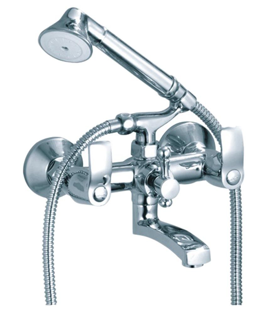 Buy ZAP Silver ALTA Wall Mixer With Telephone Shower and Tube Online at
