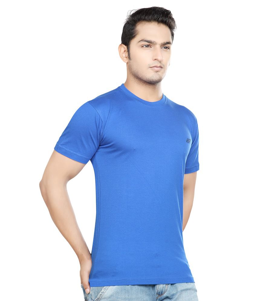 Afylish Big Size Basic Royal Blue Round Neck Mens T-Shirt - Supima ...