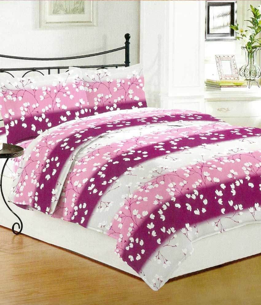Bombay Dyeing Cotton Double Bed Sheet with 2 Pillow Covers Buy Bombay