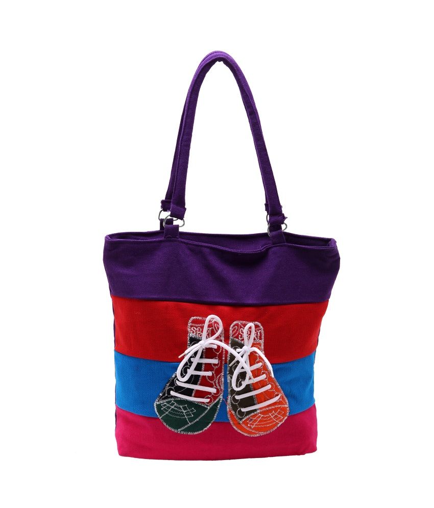 Kwickdeal Purple Canvas Cloth Tote Bags For Women Buy Kwickdeal
