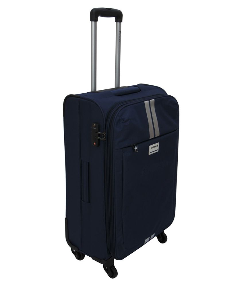 Safari Racin 4 Wheel Blue Soft Luggage Trolley-Size Medium (Between 61 ...