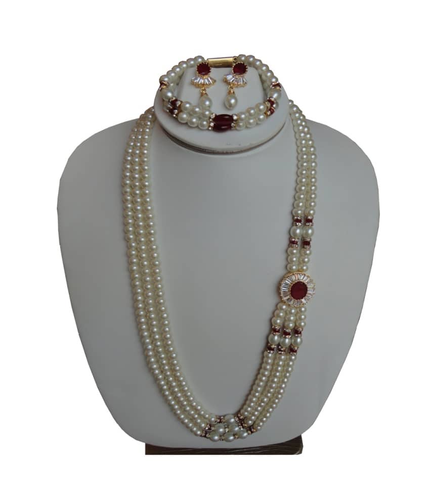 Shiny Pearls White Party Pearl Necklace Buy Shiny Pearls