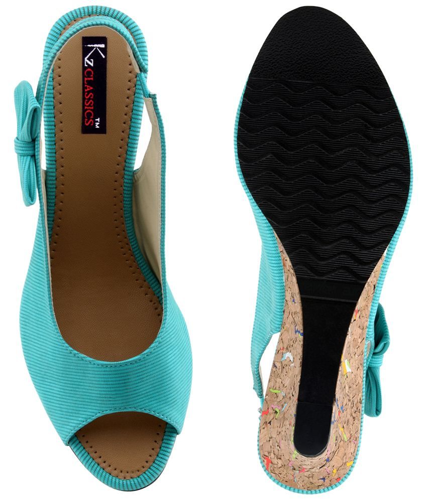 turquoise peep toe wedges