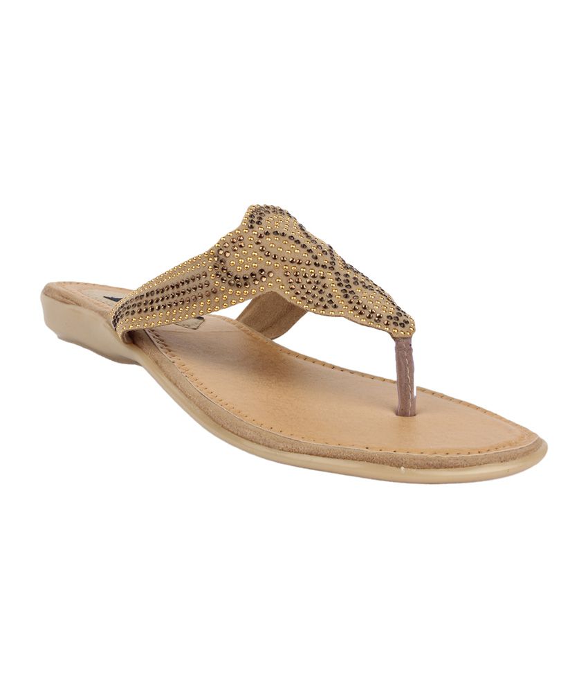 Sindhi Footwear Beige Flat Sandals for Womens Price in India- Buy ...