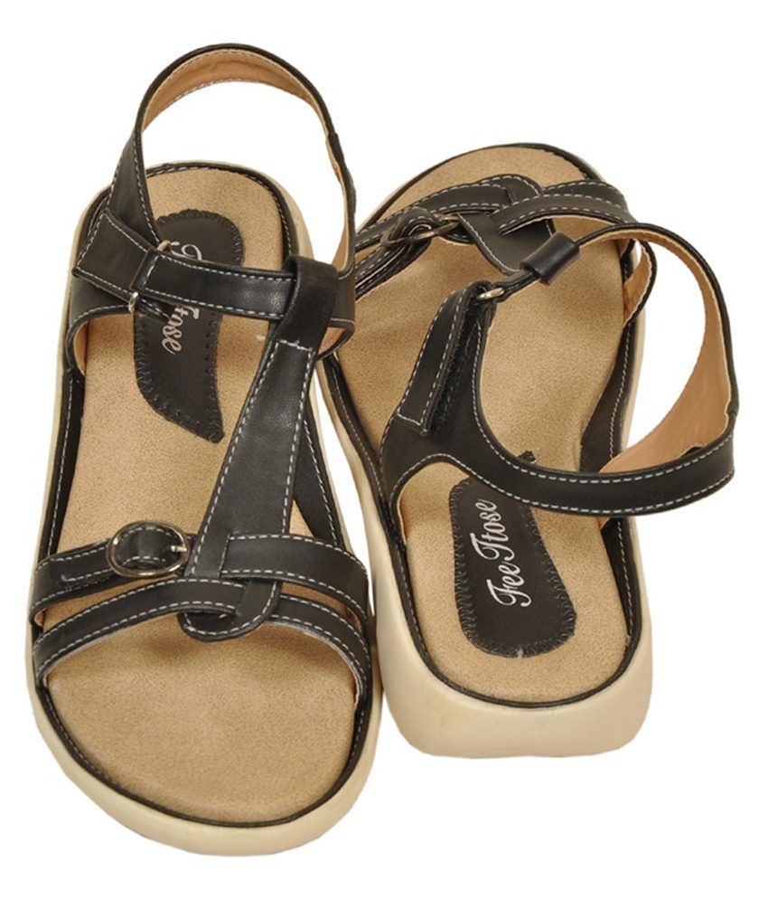 Bare Soles Black Sandal Price in India Buy Bare Soles Black Sandal