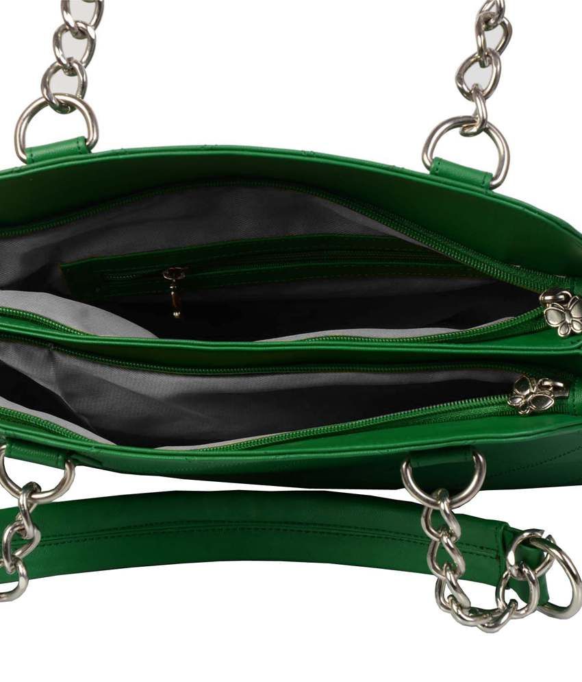 bright green shoulder bag