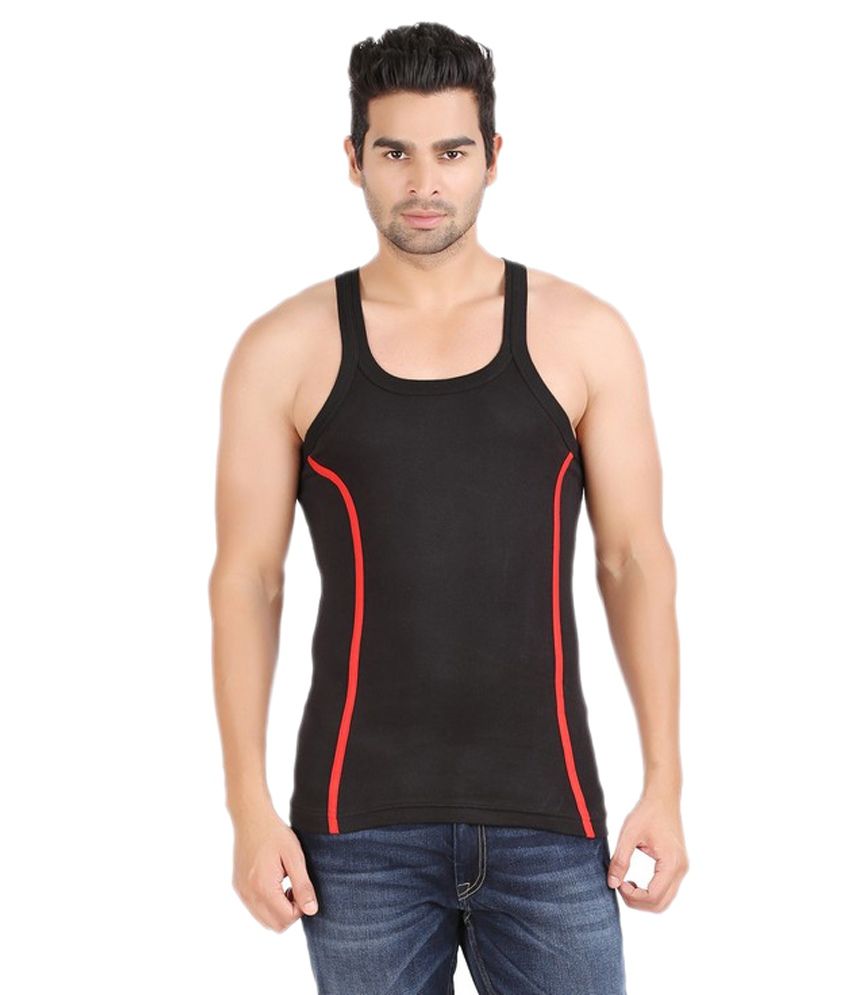 black cotton vest top