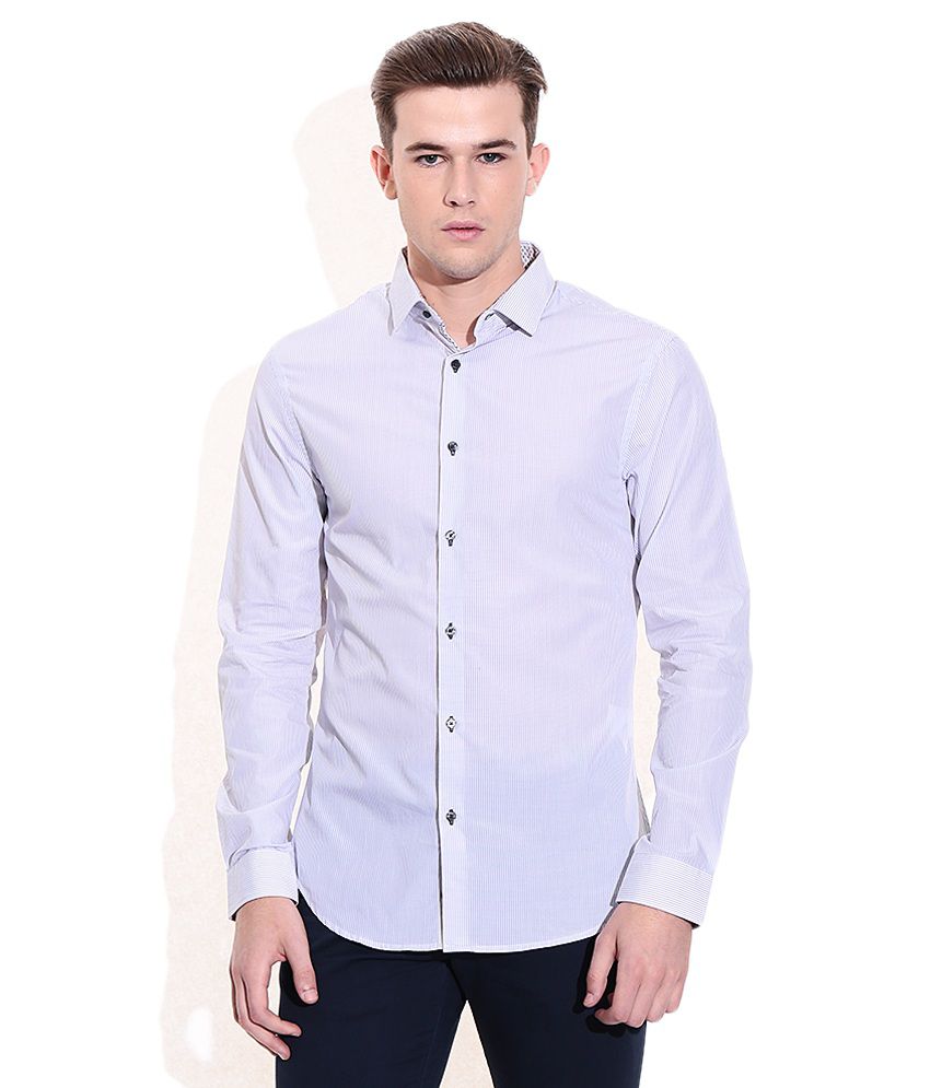 Celio White Stripes Shirt - Buy Celio White Stripes Shirt Online at ...