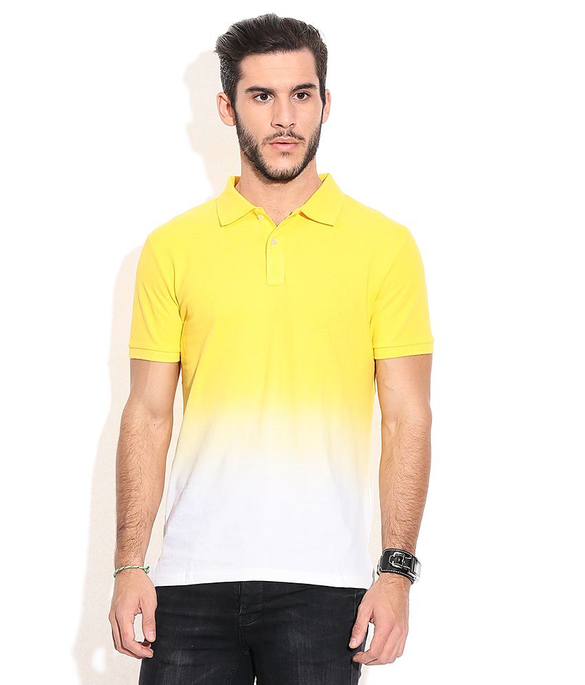 Celio Yellow Cotton T-shirt - Buy Celio Yellow Cotton T-shirt Online at