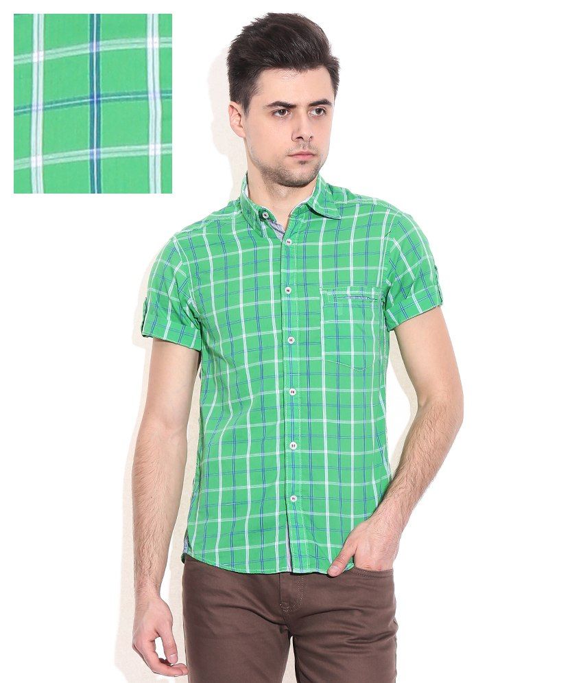 pretty green slim fit shirt