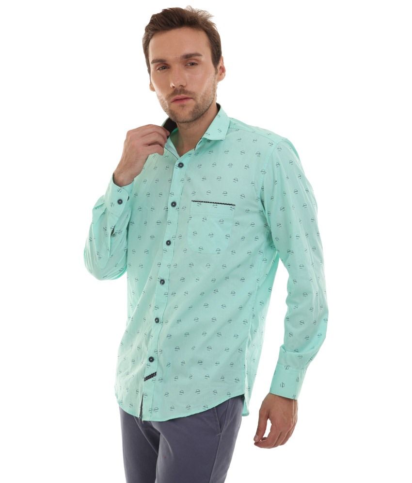 Bendiesel Good Looking Pack of 2 Green & Turquoise Casual Shirts for ...