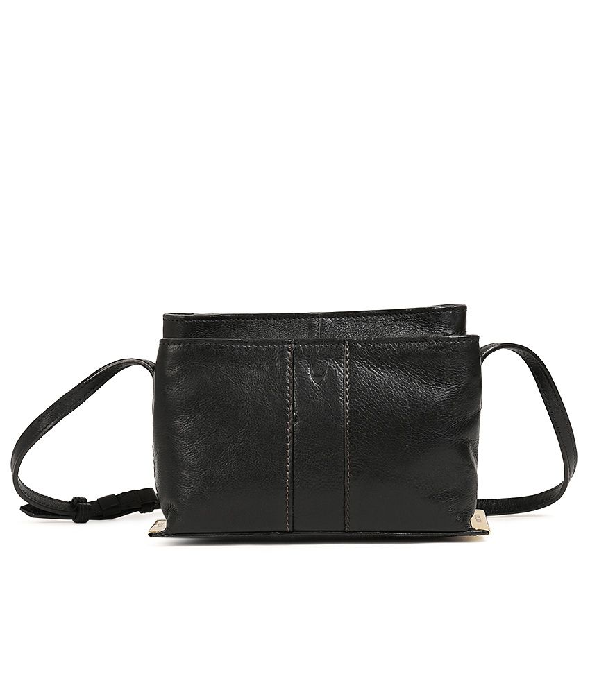 Hidesign ERSA 02 Black Leather Sling Bag - Buy Hidesign ERSA 02 Black Leather Sling Bag Online ...