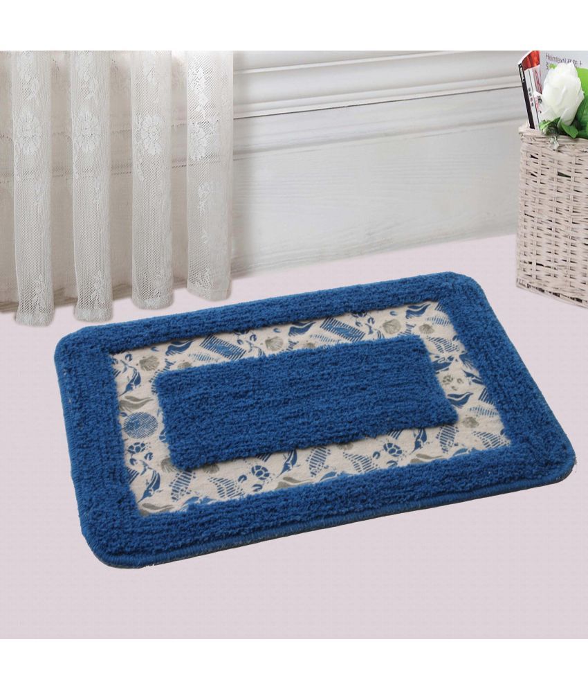 Saral Home Blue Cotton Bath Mat Buy Saral Home Blue Cotton Bath Mat Online at Low Price Snapdeal
