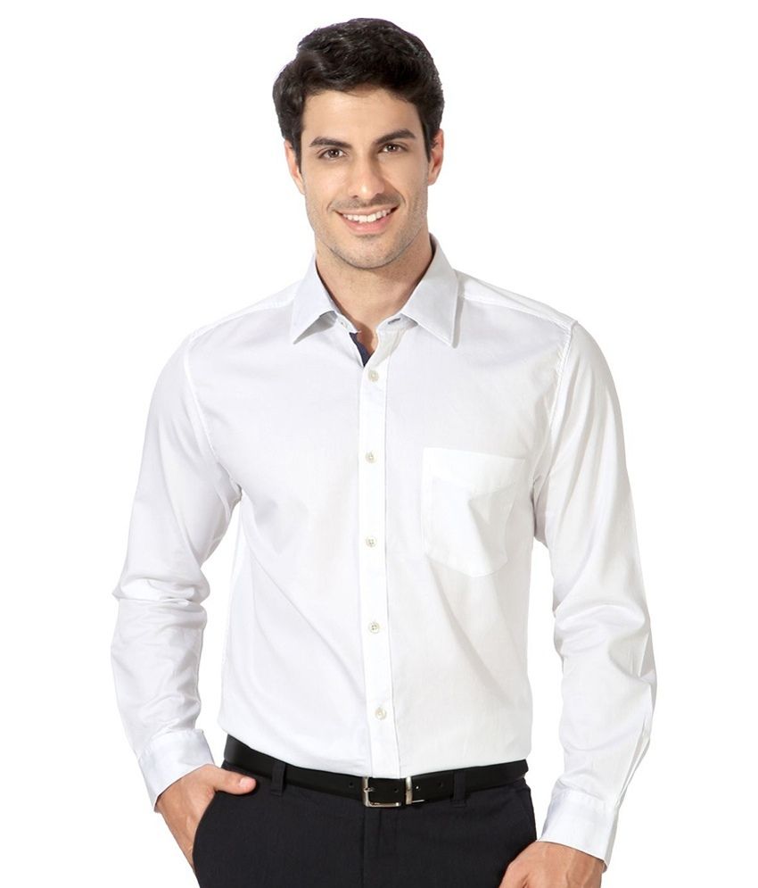 Modage White Linen Regular Fit Formal Shirt - Buy Modage White Linen ...