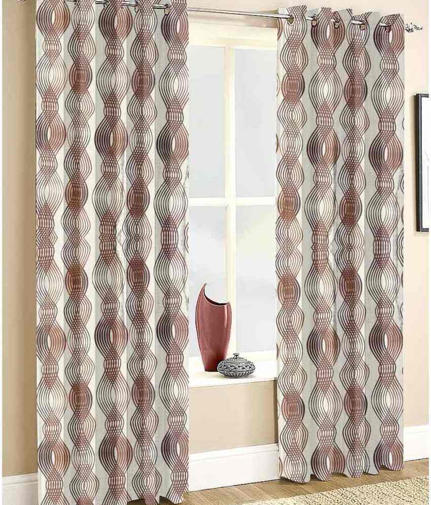 Fabric Nation Single Door Eyelet Curtain Contemporary Brown