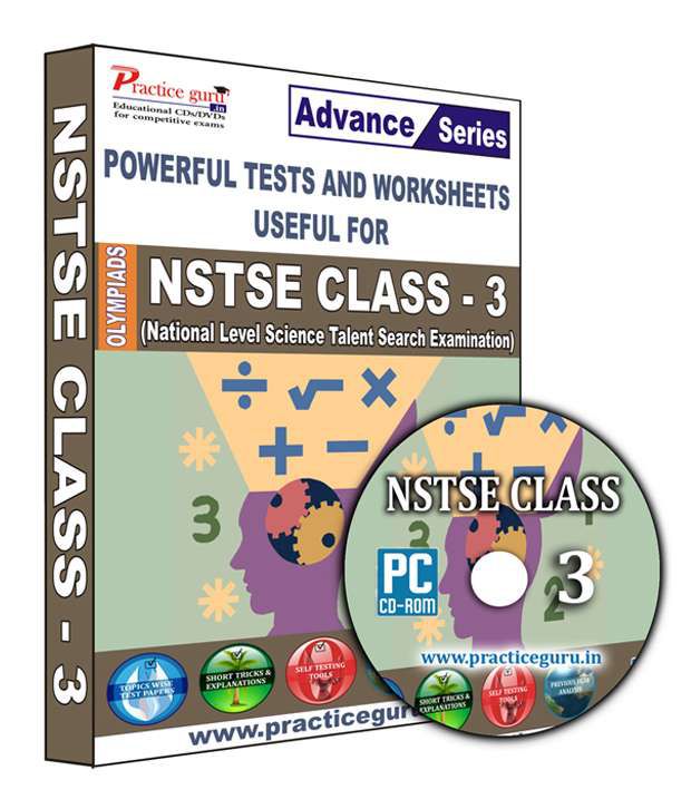     			NSTSE Class 3 English Maths- Topic Wise - 30 Tests, Previous Year Paper, 800+ Question Bank, Science - 35 , Previous Year Papers, 900+ Questions CD