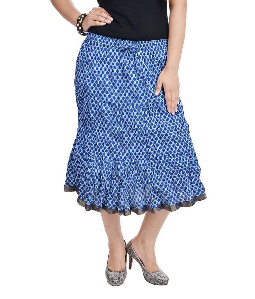 Buy Sunshine Rajasthan Medium Length Skirt - Blue Online at Best Prices ...