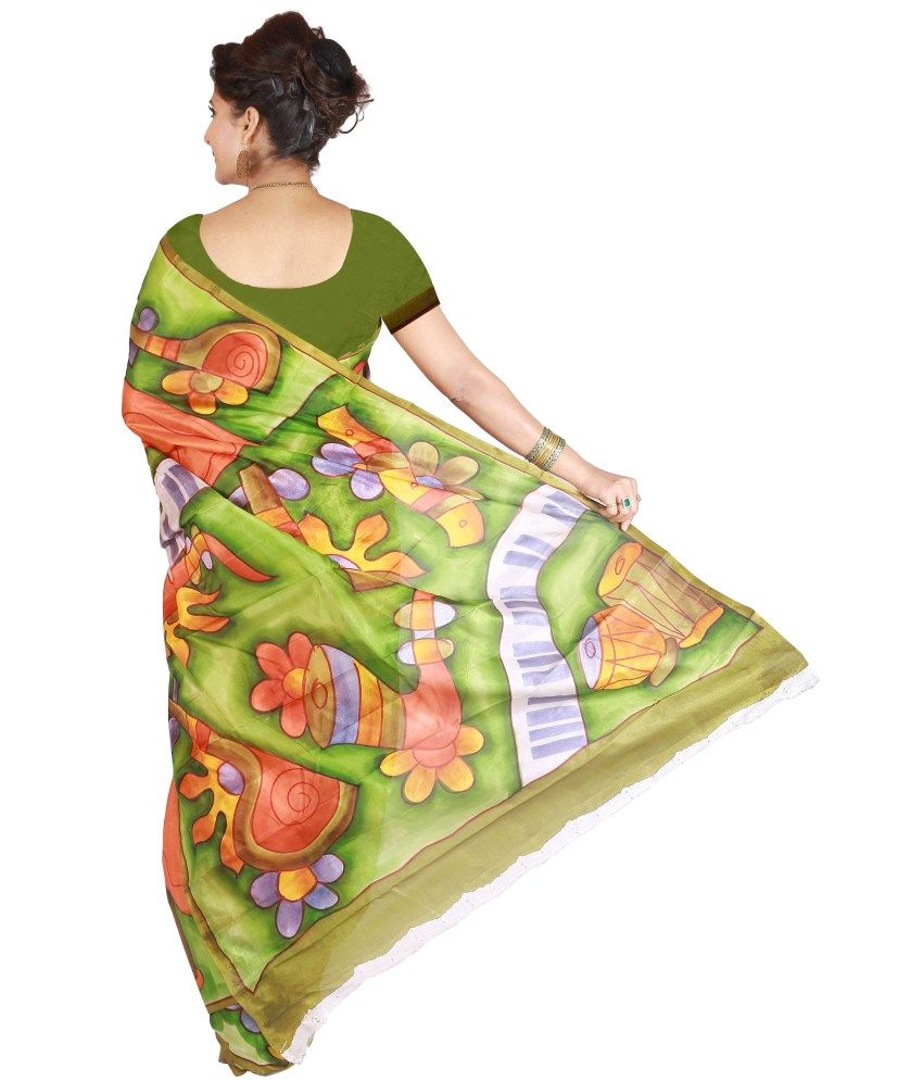 Manisha Multi Color Silk Saree - Buy Manisha Multi Color