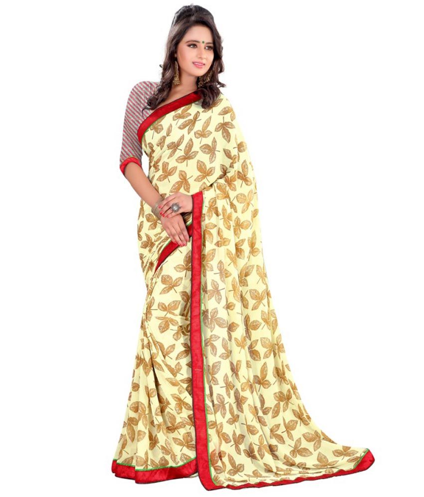 Bhagyalaxmi Enterprices Beige Saree - Buy Bhagyalaxmi Enterprices Beige ...