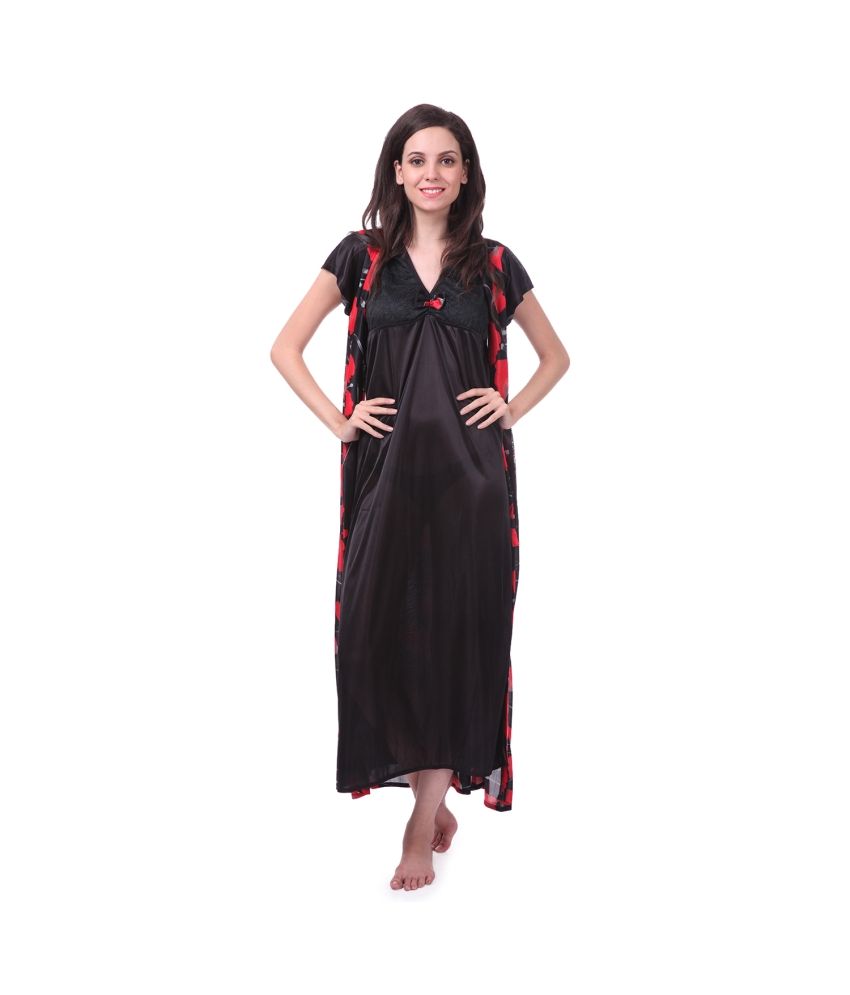 black silk night suit