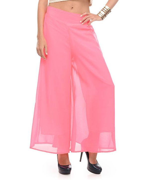 Buy Esszee Pink Georgette Palazzos Online at Best Prices in India ...