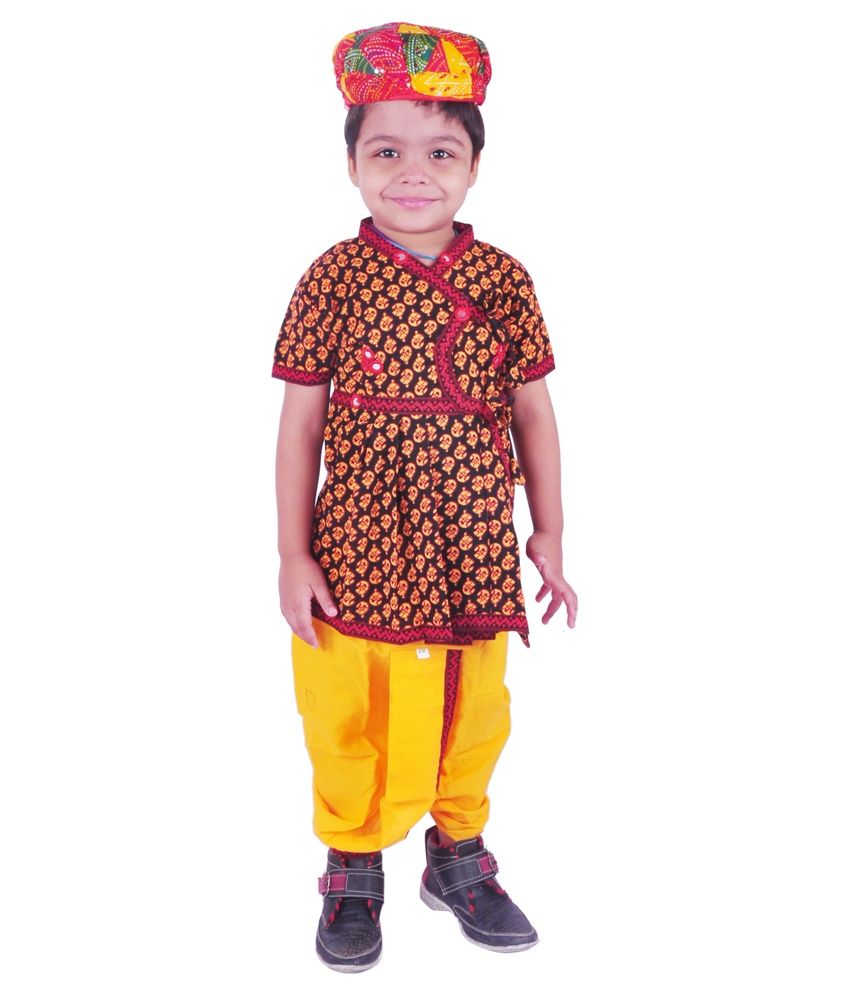 Rajasthani Traditional Dresses Orange Cotton Dhoti Kurta ...
