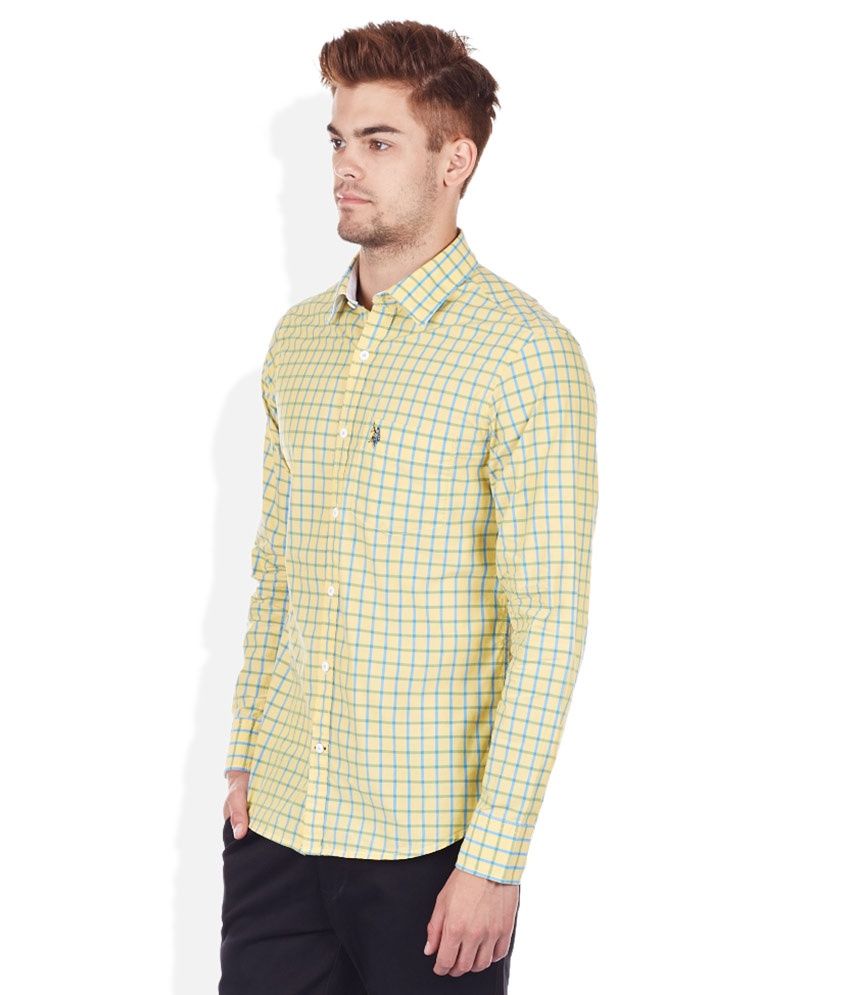 U.S. Polo Assn. Yellow Slim Fit Shirt - Buy U.S. Polo Assn. Yellow Slim ...