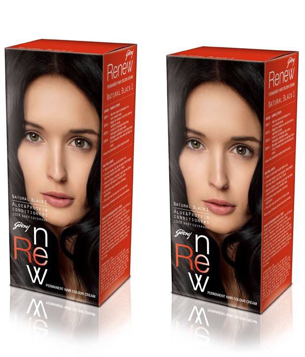 Godrej Renew Creme Hair Colour - Natural Black (Pack of 2) (68g+50ml each):  Buy Godrej Renew Creme Hair Colour - Natural Black (Pack of 2) (68g+50ml  each) at Best Prices in India - Snapdeal