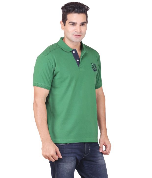 Pep Club Green Cotton Polo T-Shirt - Buy Pep Club Green Cotton Polo T ...