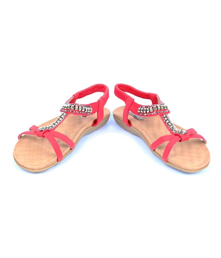red suede flat sandals