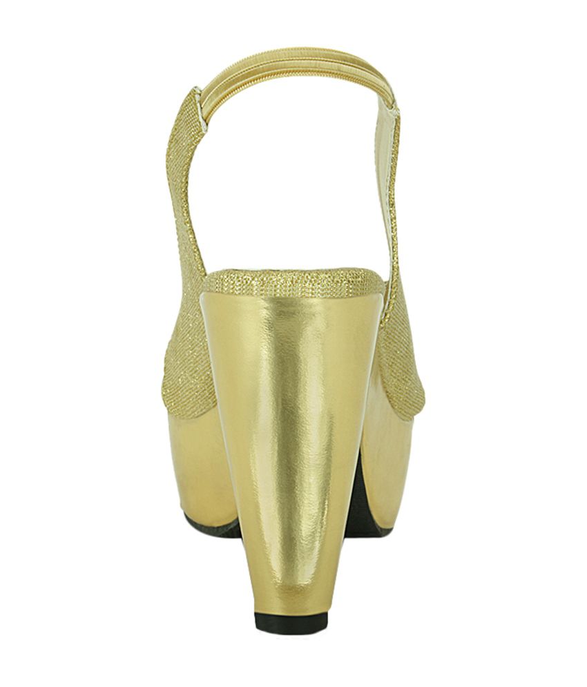 Get Glamr Gold Faux Leather Pumps Price in India- Buy Get Glamr Gold ...