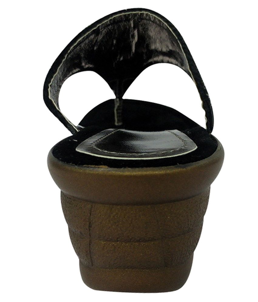 Anand Leathers Store Black Wedge Slip Ons Price In India Buy Anand 