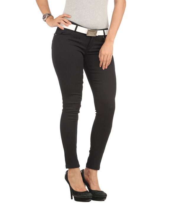 Buy Lotus Black Cotton Lycra Jeans 