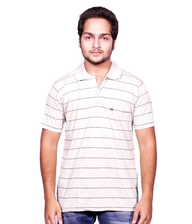 Fanatic Cotton Collar Stripe Design Semi Formal Men T-shirt - Buy ...