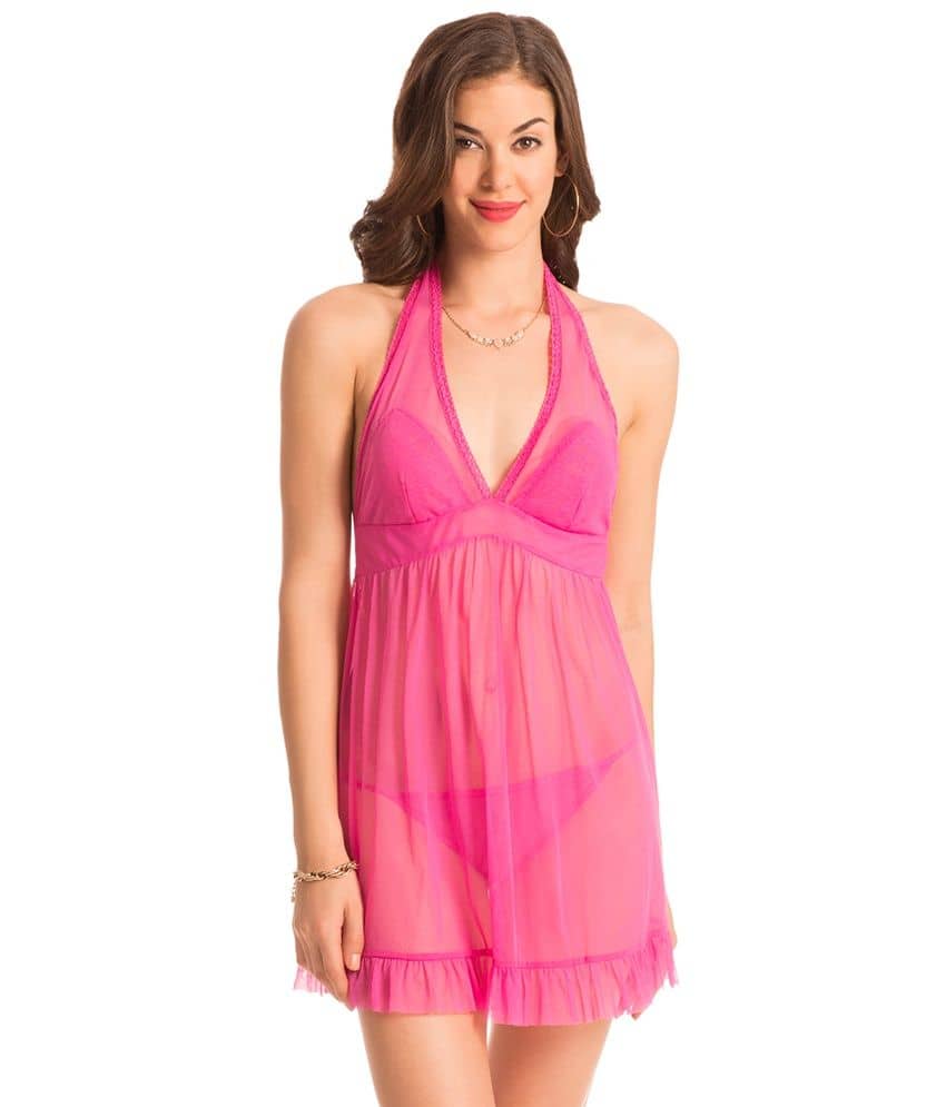 pink sheer babydoll dress