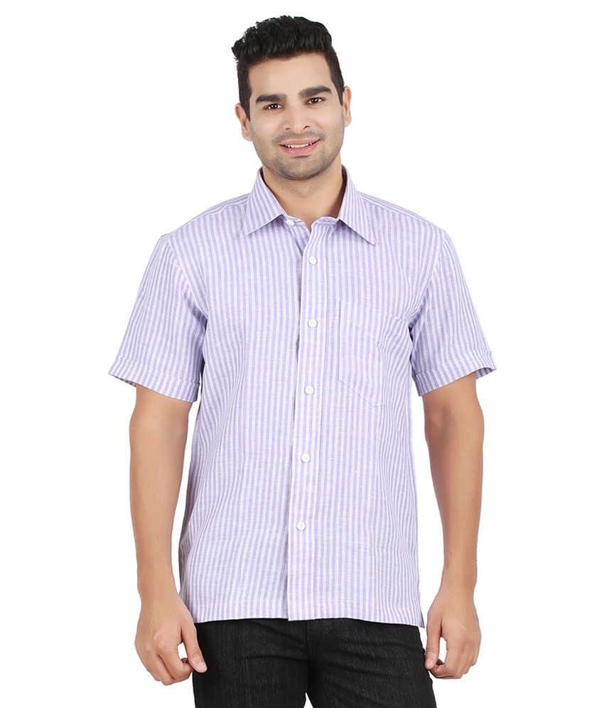 All Times Linen Purple Shirt - Buy All Times Linen Purple Shirt Online ...