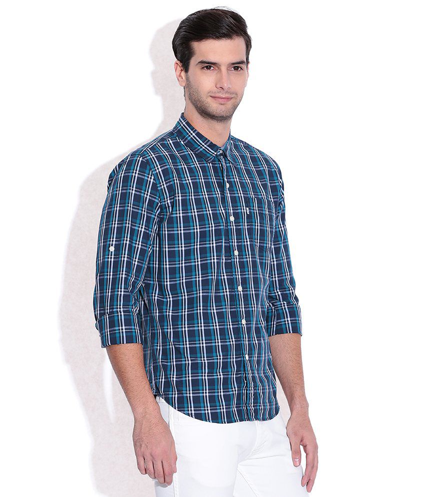 Levis Blue Checks Shirt - Buy Levis Blue Checks Shirt Online at Best ...