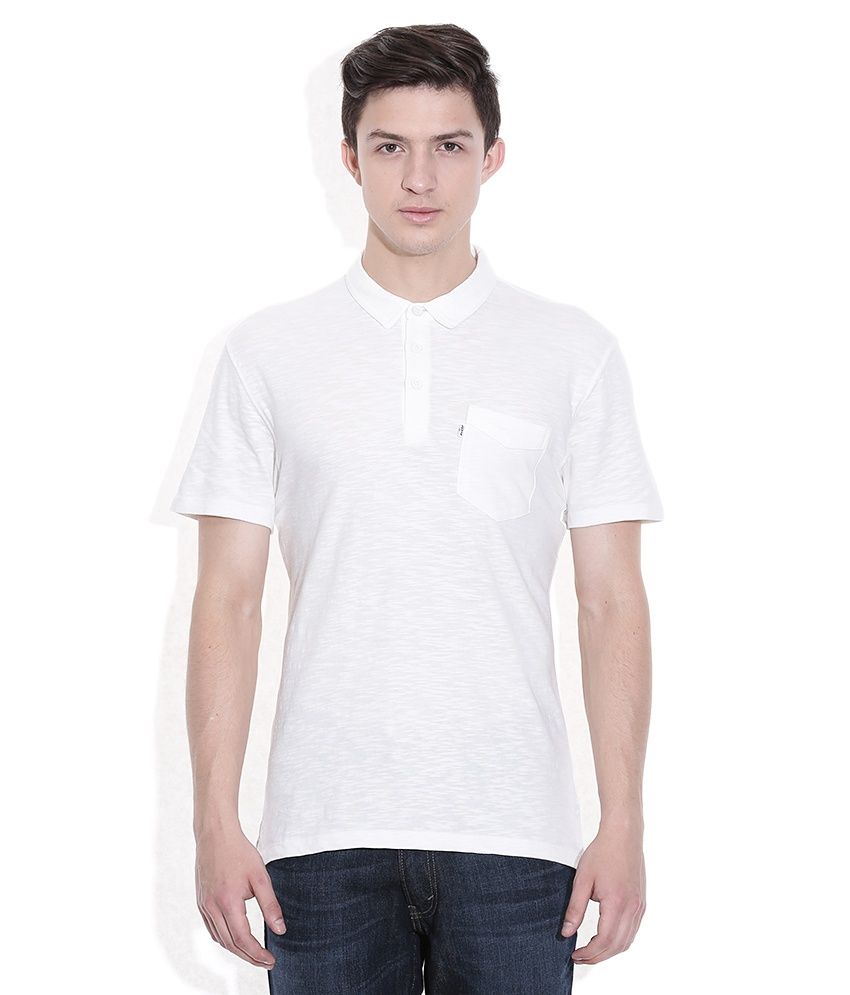 levis white polo tshirt