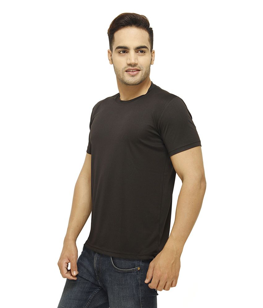 Profiler Black Polyester Round Neck Solid T-Shirts (Pack of 4) - Buy ...
