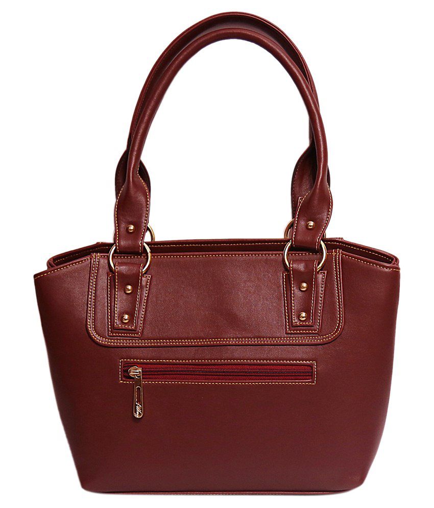 Wenz Designer Maroon Leather Hand Bags - Buy Wenz Designer Maroon ...