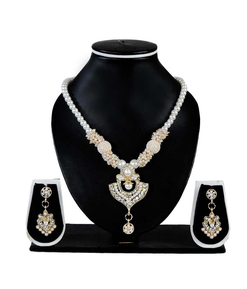 Freshme Fashion Jewellery Gold Pearl Traditional Necklace Set Buy
