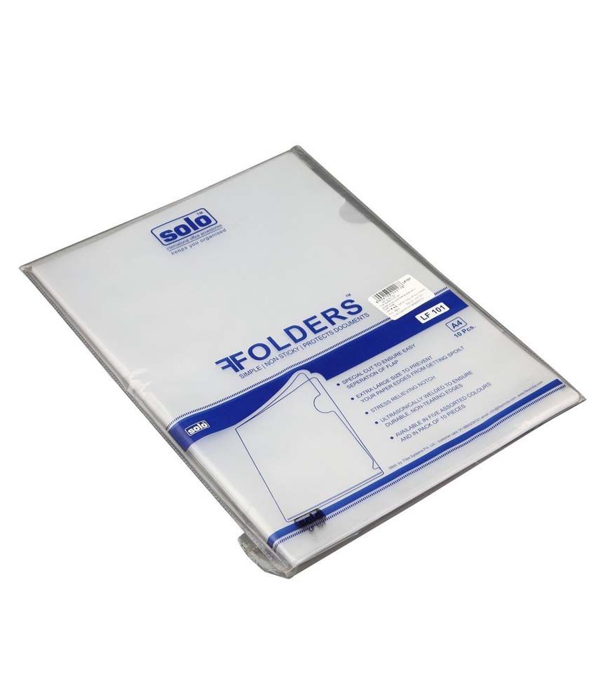 Solo L-type Folder Lf101 Transparent - Pack Of 10: Buy Online At Best 