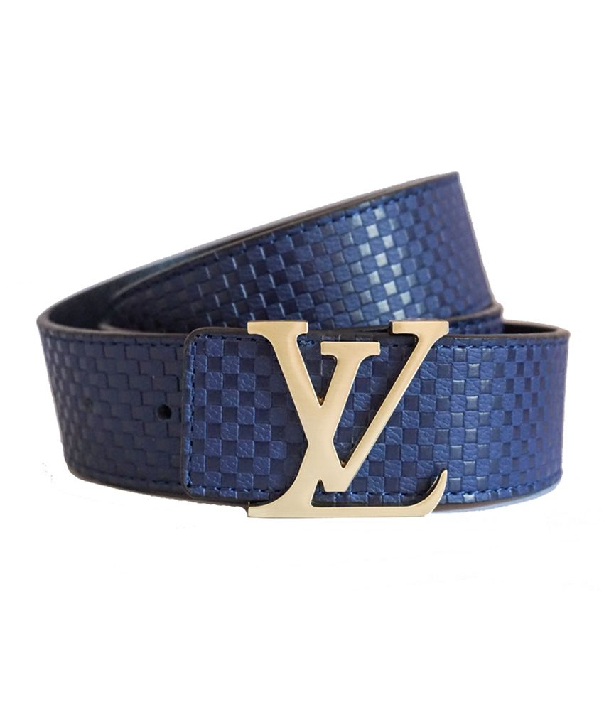 Louis Lv Blue Designer Belt with Gold Clip: Buy Online at Low Price in