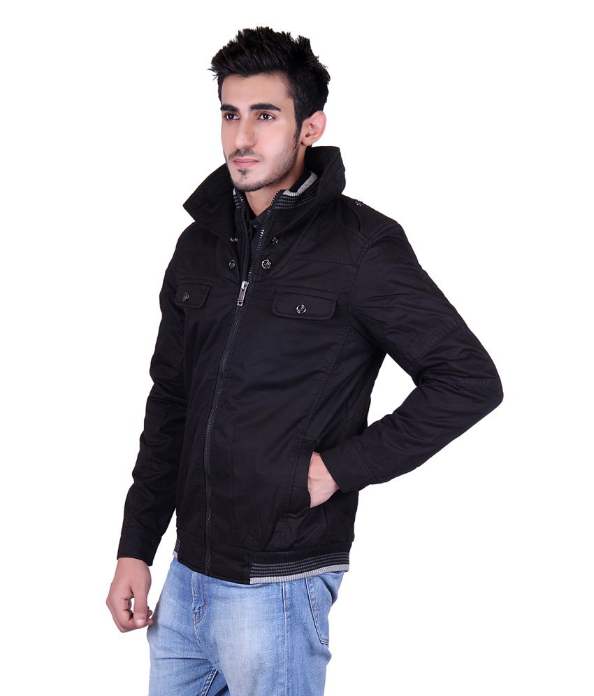 Unifit Black Cotton Casual Jacket - Buy Unifit Black Cotton Casual ...