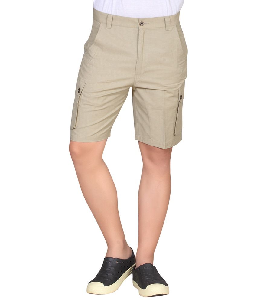 polyester khaki shorts