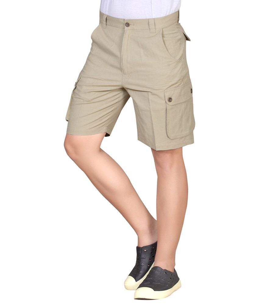 polyester khaki shorts