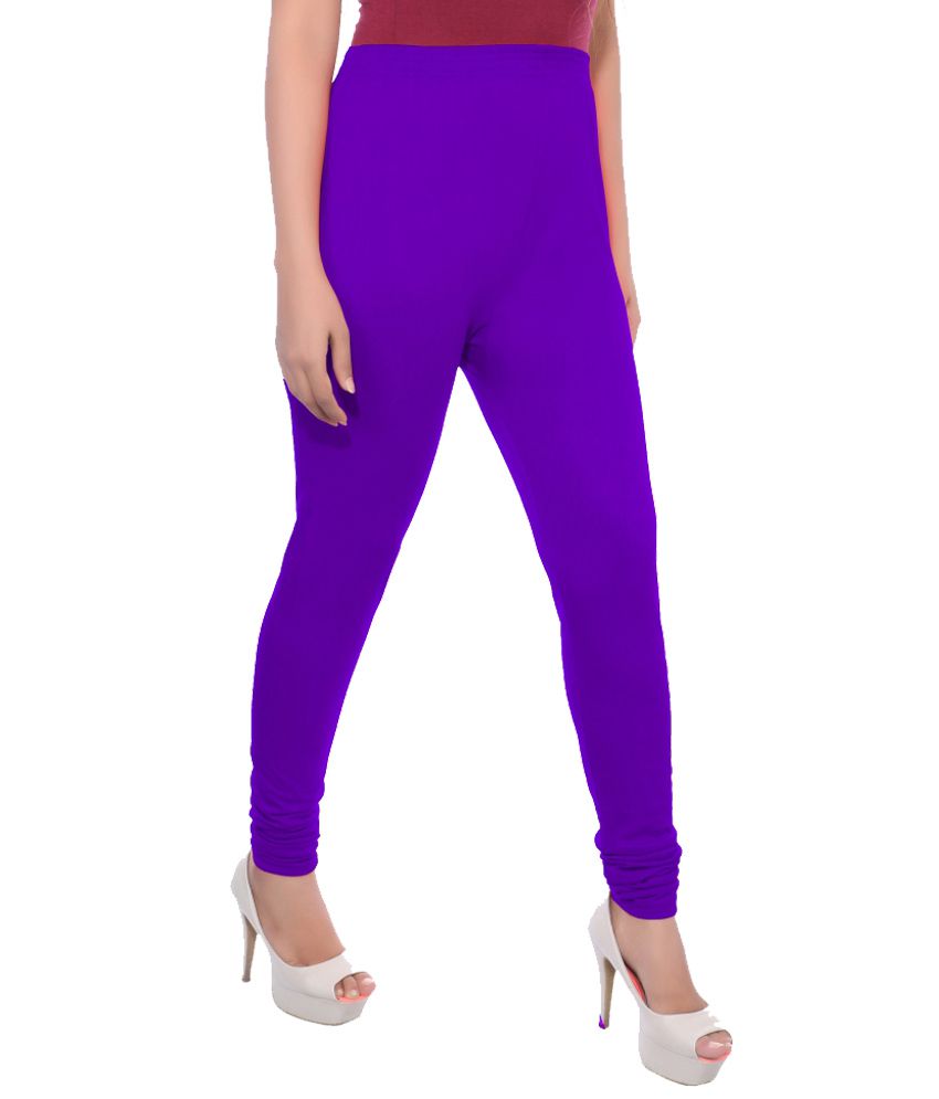 Apple Knitt Wear Purple & Dark Purple Cotton Leggings Combo Of 2 Price ...